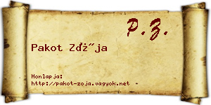 Pakot Zója névjegykártya